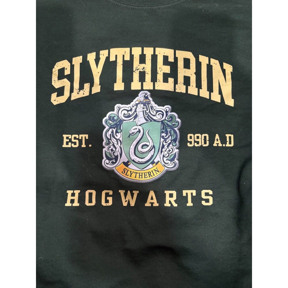 Slytherin Hogwarts Crewneck Sweatshirt Medium Green Harry Potter Gildan Heavy Bl - Picture 5 of 9